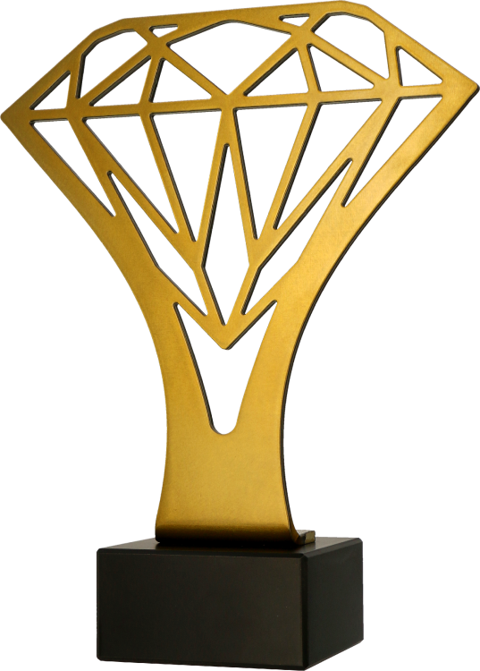 Statuetka metalowa złoty diament trofeum - BL-DIA.png