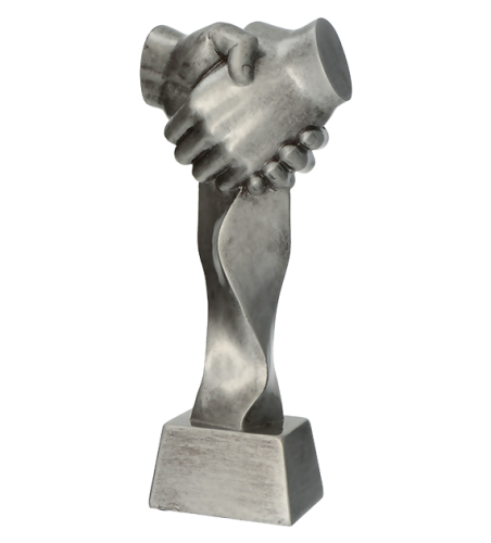Statuetka biznesowa partnerstwo i współpraca srebrna - RFST3019_S.png
