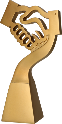 Statuetka odlewana złoty uścisk dłoni 23 cm - RP5014.png
