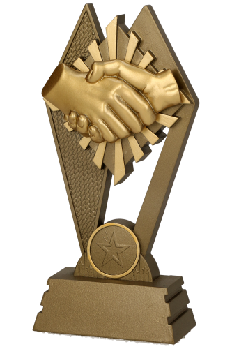 Statuetka odlewana złoty uścisk dłoni 17,5 cm-RP3015.png