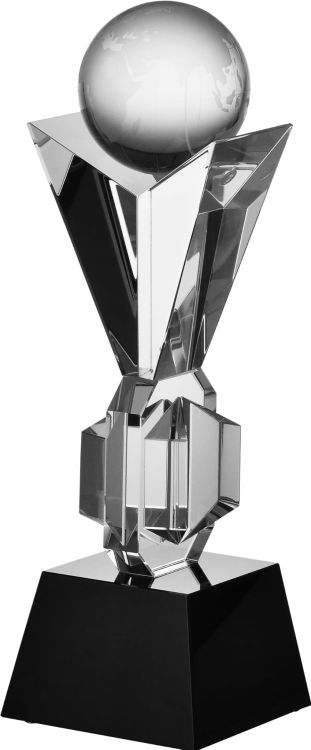Eleganckie trofeum z grubego szkła kryształowego