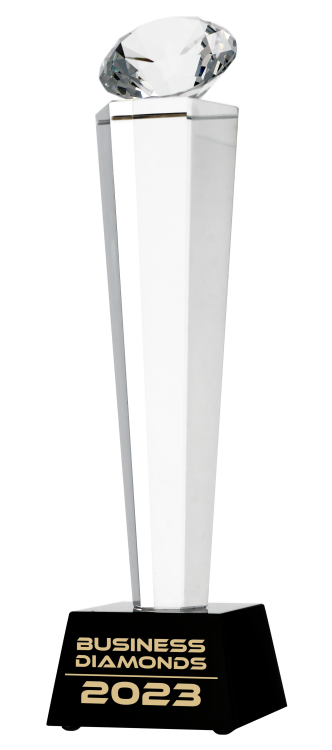 Statuetka kryształowa diament w eleganckim etui