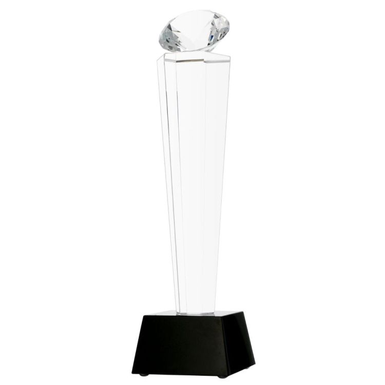 Szlifowane trofeum szklane w kształcie diamentu C077