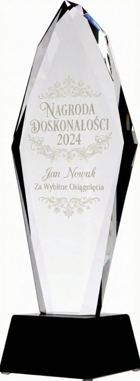 Prestiżowe wyróżnienie kryształowe w ozdobnym pudełku