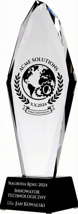Prestiżowe trofeum kryształowe z etui C043